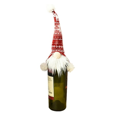 

wendunide kitchen gadgets Christmas Decoration Doll Bottle Holder Santa Claus Bag B