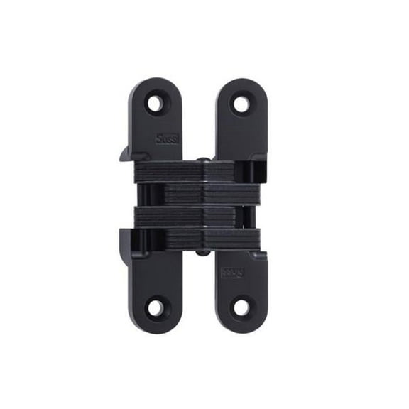 SOSS - 212US19 212 Zinc Invisible Hinge with Holes for Wood or Metal Applications, Mortise Mounting, Black E-Coat Exterior Finish