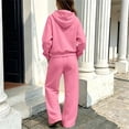 thumbnail image 5 of Rciityk Big Girls Solid Fleece Lined Hoodies Wide Leg Pants 2 Piece Matching Outfit Warm Loose Casual Tracksuit for Cold Weather, 5 of 7