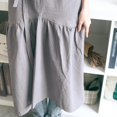 thumbnail image 4 of Fishtail Apron for Women Soft Cotton Japanese Style Artists Smock Kitchen Baking with Pockets, 4 of 5