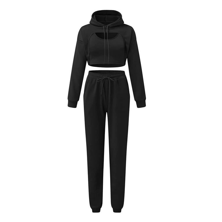 Womens Fashion Y2K Tracksuit 3 Piece Outfits Hoodies Sweatshirts Sweatpants  Vest Fleece Sweatsuit Workout Lounge Sets, Black, Small : :  Clothing, Shoes & Accessories