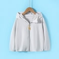 thumbnail image 3 of Jackets for Teens Girls New Girls Lightweight Sun Protection Jacket Loose Zip up Long Sleeve Kids Cute Hoodies Cardigan Gray 6 Years, 3 of 4