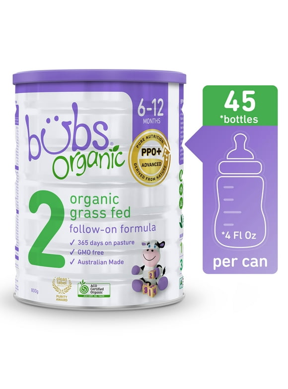 Bubs Organic Grass Fed Follow-on Formula Stage 2, 800g (6-12 Months)