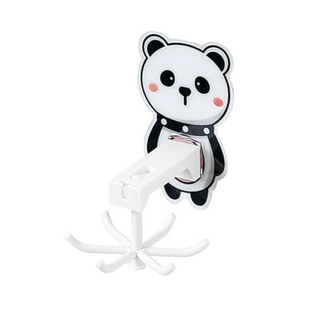 

Farfi Creative Kitchen Hook Cute Cartoon Shape Six Claw Rotatable Multifunctional Punch-free Adhesive Wall Hook for Bathroom (Type A)