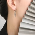 thumbnail image 2 of HZMAN Stainless Steel Simple Hip Hop Tapered Tassel Drop Earrings Men's Women's Couple Gift, 2 of 6