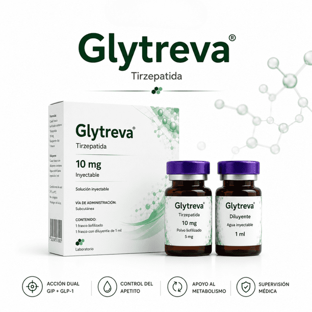 tirzepatide nombre comercial en mexico Glytreva® Tirzepatida 10 mg | Tecnología de Última Generación |  Presentación Liofilizada Premium