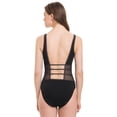 thumbnail image 2 of Profile by Gottex Stargazer One Piece with Side Mesh and Zipper Front E848-2081-001 Black / 8, 2 of 2