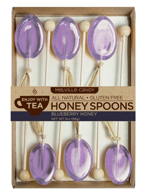 Melville Candy Honey Spoons Blueberry Honey Lollipops 1 Pack, 3oz