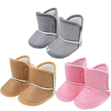 

0-18M Baby Boys Girls Cozy Snow Boots Non Slip Soft Sole Toddler First Walker Winter Warm Crib Shoes