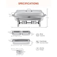 thumbnail image 5 of Wilprep Chafing Dish Buffet Set 6 Pack 8qt Stainless Steel Food Warmers 1/2 Food Pans, 5 of 9