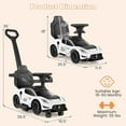 thumbnail image 2 of OLAKIDS 3 in 1 Push Car for Toddlers, Licensed Maserati Baby Stroller Sliding Walking Car with Push Handle, Horn, Music, Underneath Storage, Foot-to-Floor Ride on Toys for Boys Girls, 2 of 9