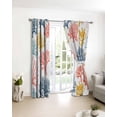 thumbnail image 3 of Ocean Coral Blackout Curtains for Bedroom/Living Room, Thermal Insulated Kitchen Curtains, Coastal Colorful Vibrant Rainbow Watercolor Grommet Darkening Window Treatment Drapes 42"x84"x2, 3 of 8