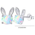 thumbnail image 3 of Fiaya Women Simple Fashion Animal Studs for Women, Silver Sparkling Bunny Diamond Earrings, Jewelry Gifts for Daughter Sister (A), 3 of 7