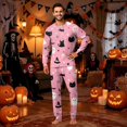 thumbnail image 7 of Halloween Sleepwear, Halloween Family Matching Pajamas Set, Pink Black Cat Ghost Bat Witch Long Sleeve Sleepwear, Graphic Loungewear, Soft Cozy Fun Holiday Nightwear for Parties & Gatherings, L, 7 of 7