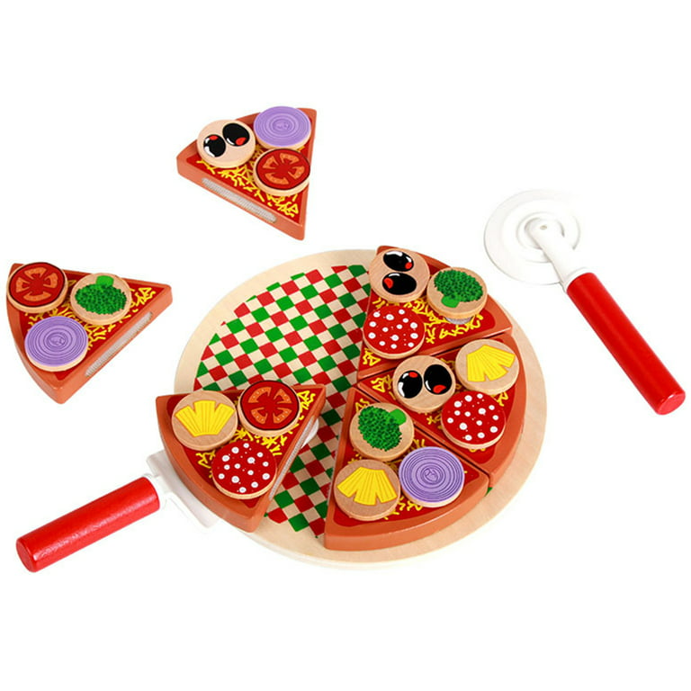 Wooden Pizza Puzzle High Simulation Pizza Pretend Playset Early Educational  Montessori Pretend Play Pizza Toys for Roles Play Pizza Puzzle Set for Boys  Girls 3+ 