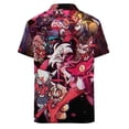thumbnail image 4 of Comedy Hazbin Hotel Dance Men's Casual Button-Down Shirts Summer Short Sleeve Tee Shirt Daily Hawaiian Beach Shirt Top With Pocket, 4 of 9