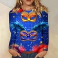 thumbnail image 2 of Lopecy-Sta Graphic Sweatshirts for Women Casual Carnival Print Round Neck Pullover Loose Long Sleeve Raglan Sleeve Plus Size Top, 2 of 5