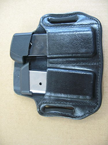 Azula 2 Slot Molded Pancake Belt Mag Clip Pouch for Smith & Wesson S&W Shield LeatherBLACK