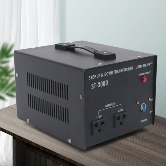 3000 Watt Voltage Converter Transformer - Heavy Duty Step Up/Down AC voltage from 220-240 volts to 110-120 volts Power Converter - Circuit Breaker Protection