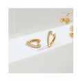 thumbnail image 2 of Aretes Xtellar Dorados En Forma De Corazón Con Diamantes, 2 of 4