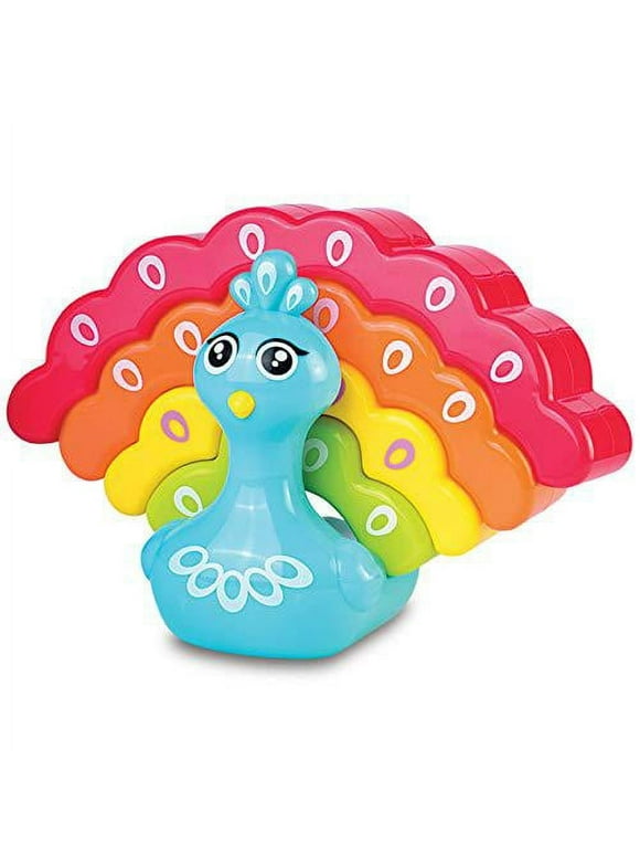 Kidoozie Rainbow Peacock Stacker, Many Ways to Stack, Colorful and engaging play, Easy to grasp, For Ages 12 months and up