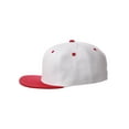 thumbnail image 3 of Classic Flat Bill Visor Snapback Hat Custom Color Player Team Numbers, Number 23 Red, White Red Hat, 3 of 5
