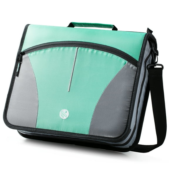 Kinbashi 3 Ring Binder, 3 Inch O-Ring Zipper Binder with Shoulder Strap