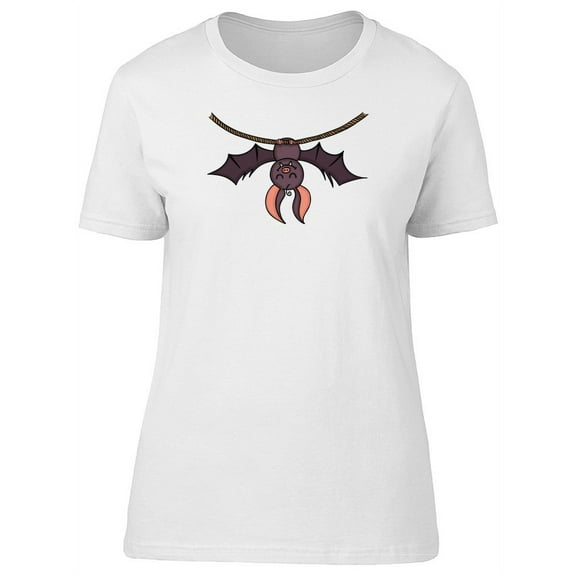 Happy Bat Hanging T-Shirt Women -Image by Shutterstock, Female XX-Large