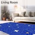 thumbnail image 2 of ODIKA 5'x7' Machine Washable Non-Slip Area Rug, Space Voyager with Interstellar Swirls and Stellar Fragment Details High Traffic Rug, Blue, 634276, 2 of 7