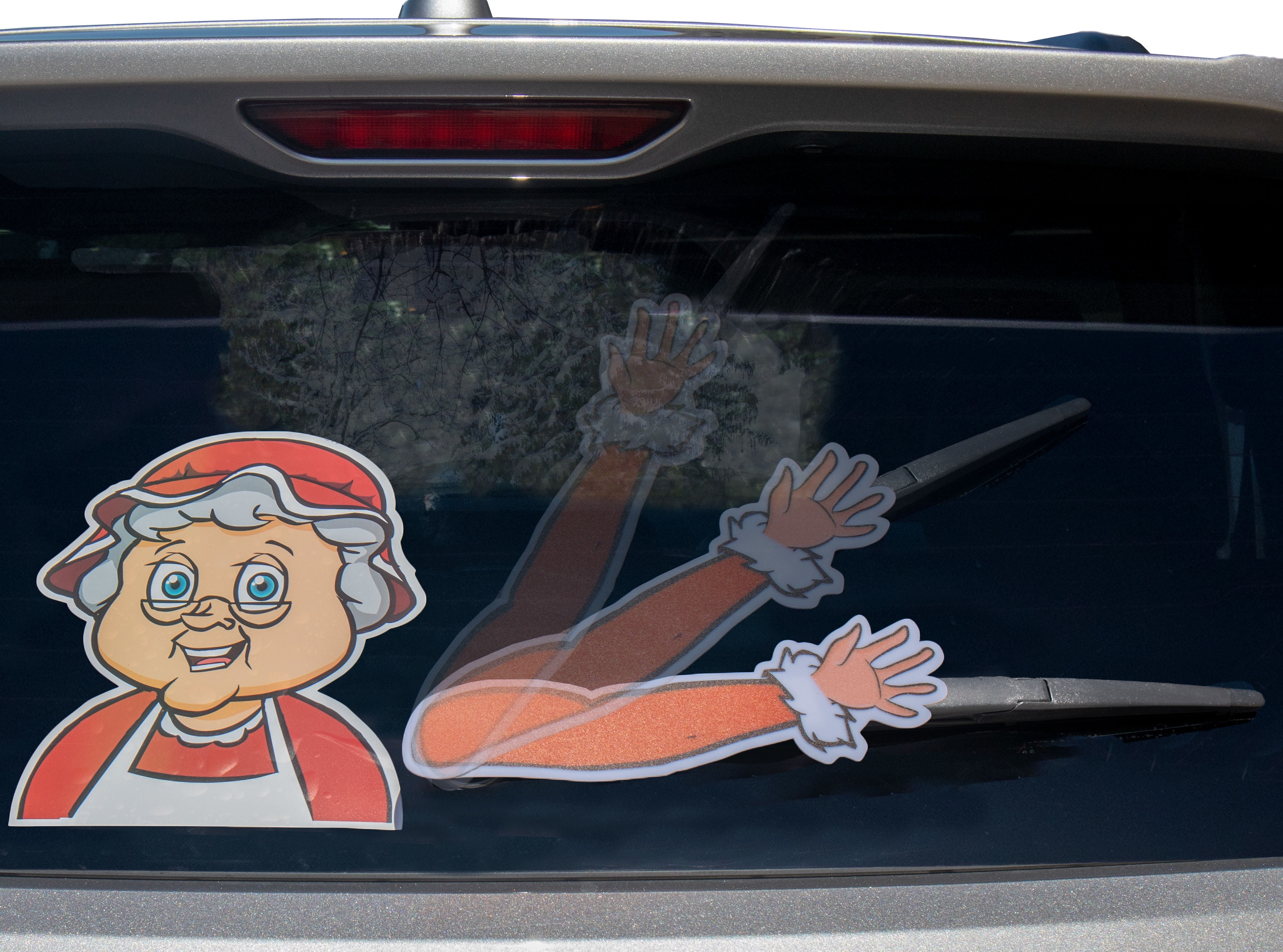 Details about   Xmas New Rear Windshield Santa Claus Window Decals Car Wiper Sticker Christmas 