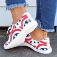 thumbnail image 3 of Rokment 4th of July Independence Day Low Top Fashion Sneakers for Women Patriotic Canvas Spring Fall Casual Comfortable Walking Flat Tennis Shoes Red Size 9.5, 3 of 5