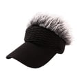 thumbnail image 1 of Gorra con visera solar y pelo sintético, transpirable, ligera, estilo hip hop, para hombre. Negro y gris, 1 of 9