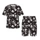 thumbnail image 1 of Fotbe Skeleton Pijama Estampada de 2 Piezas para Niños – Ropa de Dormir de Manga Corta Cómoda para Niños y Niñas, Camiseta y Shorts de Algodón-Large, 1 of 6
