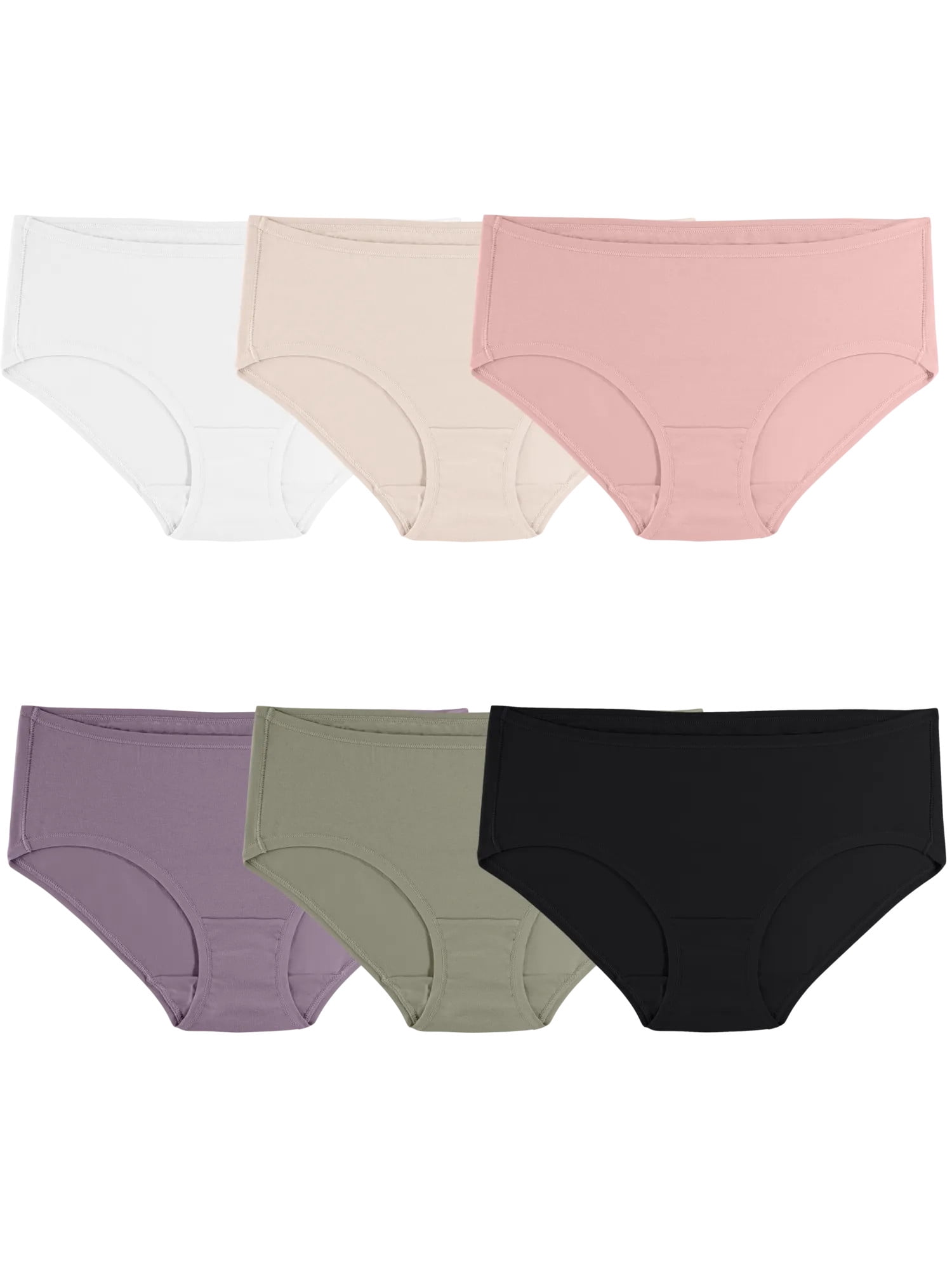 Fruit of the Loom Women's Underwear, Cotton Stretch Panties 6-Pack, Sizes S-3XL