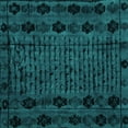 thumbnail image 1 of Ahgly Company Indoor Square Abstract Turquoise Blue Modern Area Rugs, 5' Square, 1 of 4