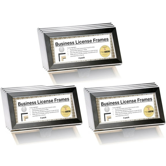 DEA License Frame - Displays any 3.5 by 8.5" Document on Counter/Tabletops or Hang and Display Your Collection Together on the wall for Professionals