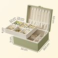 thumbnail image 3 of SONGMICS Caja Joyero, Estuche de Joyas con 2 Capas, con Asa, Bandeja Flexible, 20.5 x 24 x 11 cm, Verde Laurel, 3 of 9