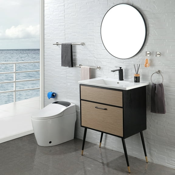 6 Piece Stainless Steel Bathroom Towel Rack Set Wall Mount