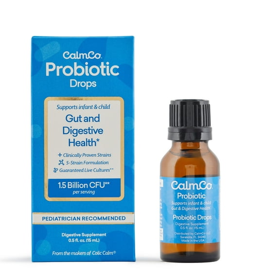 Probiotic Vitamin D Drops, Clinically Proven Strains, May Support Infant & Child Gut and Digestive Health, Powerful Immune Support and Guaranteed Live Cultures, 0.5 fl. Oz. (15 mL), 1pk