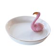 thumbnail image 4 of Bandeja de cerámica para joyas, escultura de flamencos, plato decorativo, regalo de cumpleaños Blanco Rosa, 4 of 9
