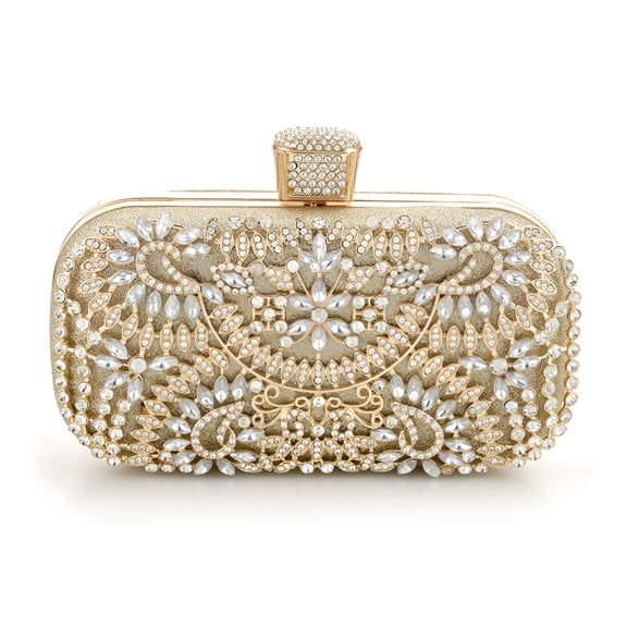 GASTROPOD Leather Vanity Case Evening Clutch Bags Purse Handbag for Women Wedding Prom Party Gold Clutch Purses for Women