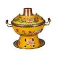 thumbnail image 3 of Olla caliente cloisonné, olla china Shabu Shabu, olla de cocina antigua de cobre Amarillo, 3 of 9