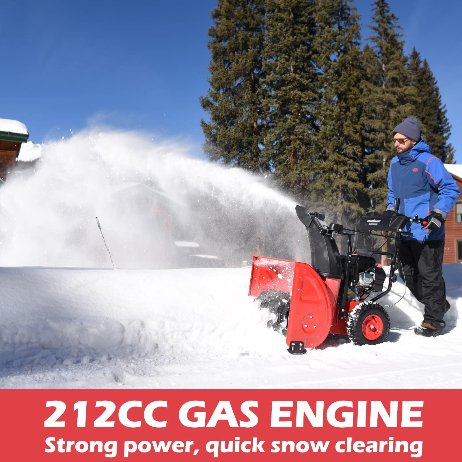 Buy Powersmart 24 in. TwoStage Electric Start 212CC Self Propelled Gas