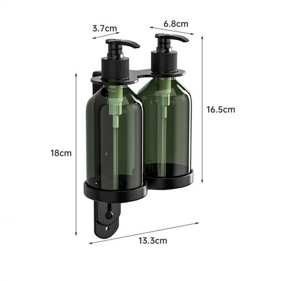 Wall Mounted Manual Soap Dispenser Pump Bottle With Holder for Shampoo Showergel