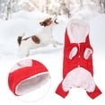thumbnail image 3 of Sudadera con capucha de color melocotón conmovedora, abrigo de felpa para perros para otoño-invierno, conjunto de vellón acogedor, tallas para mascotas, rojo n.º 10, 3 of 8