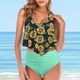 thumbnail image 3 of Aayomet Women Tankini Bathing Suits Tummy Control Swimsuit Swim Vest,Green S, 3 of 5