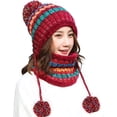 thumbnail image 1 of RV Gorro de invierno para mujer, conjunto de bufanda circular peruano, orejeras de esquí Sailing Electrónica, 1 of 5