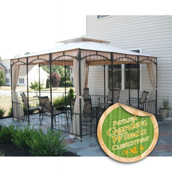 Garden Winds Replacement Canopy for Sunshine Pleated Gazebo - Riplock 350