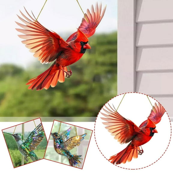 BETTERLIFE Spirit Birds Suncatcher, Hummingbird Suncatchers for Windows Hanging, Bird Sun Catchers Indoor Decor, Acrylic Birds Christmas Decoration Gifts for Bird Lovers Women Window Hanging E2H3