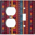 thumbnail image 4 of Metal Light Switch Plate Cover Ethnic Aztec Tribal Art Pattern Burgundy SFR061, 4 of 13